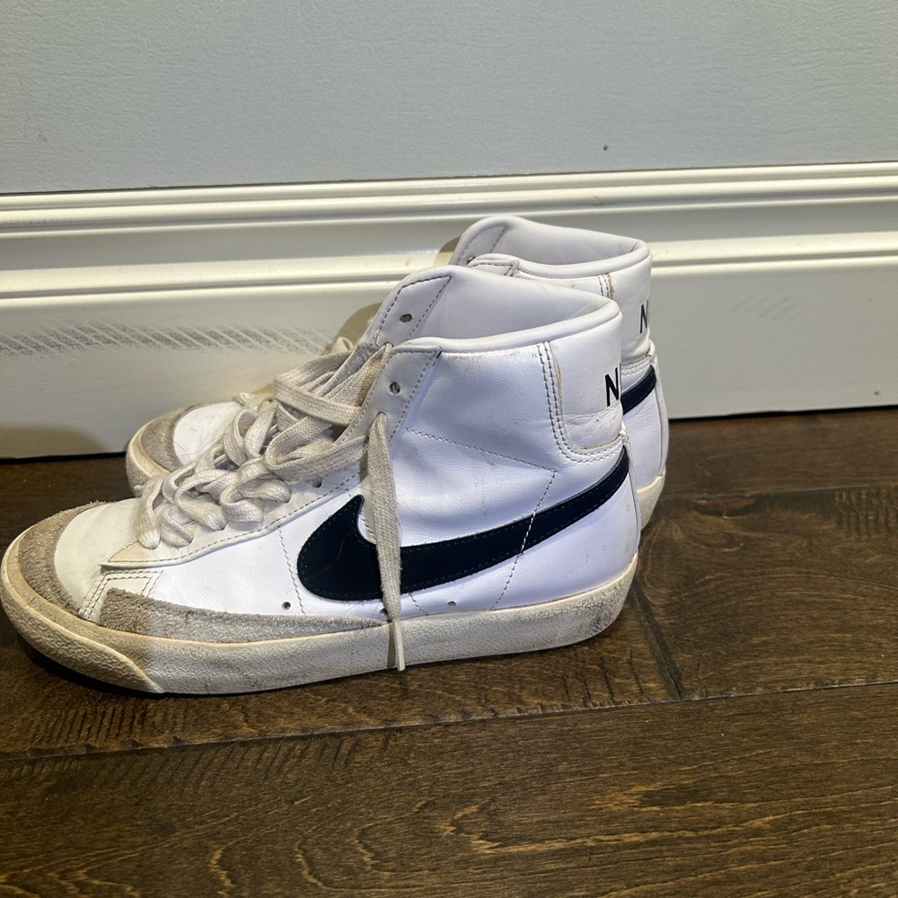 Nike White and Black High-Top Sneakers